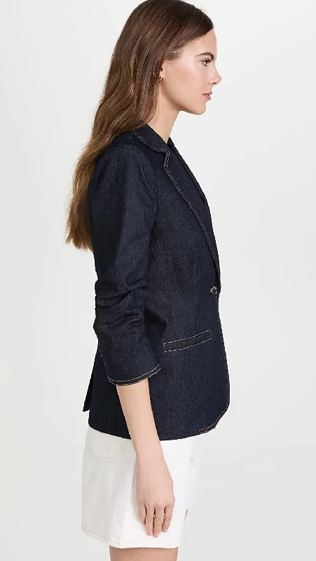 Buy Now Cinq à Sept Women Khloe Single Button Denim Blazer Indigo