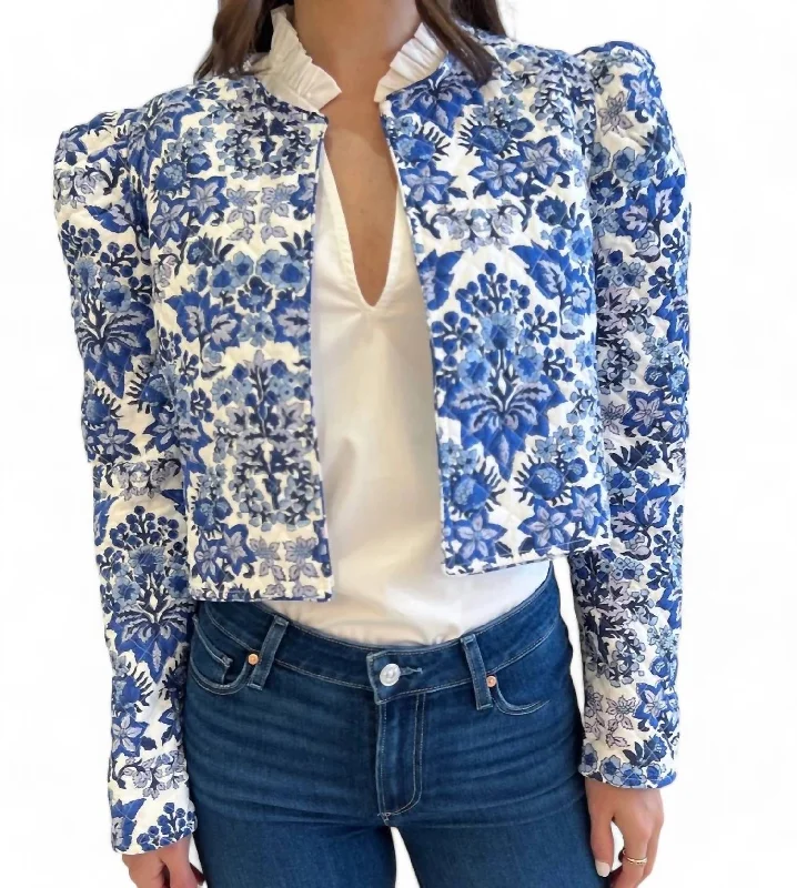 Act Now Clare Jacket In Royal Print