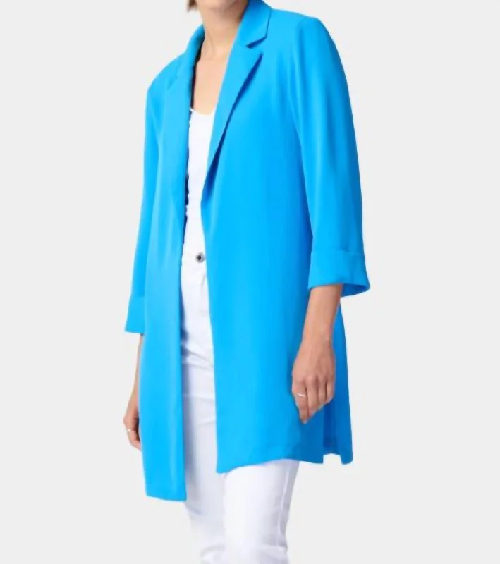 Year-End Sale Classic Long Blazer In French Blue