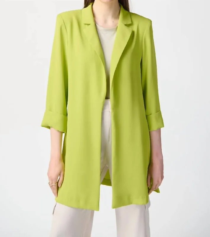 Special Promotion Classic Long Blazer In Key Lime