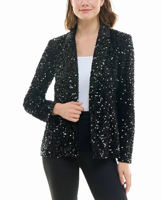 Must-Have Deals Dani Velvet Sequin Jacket In Very Black