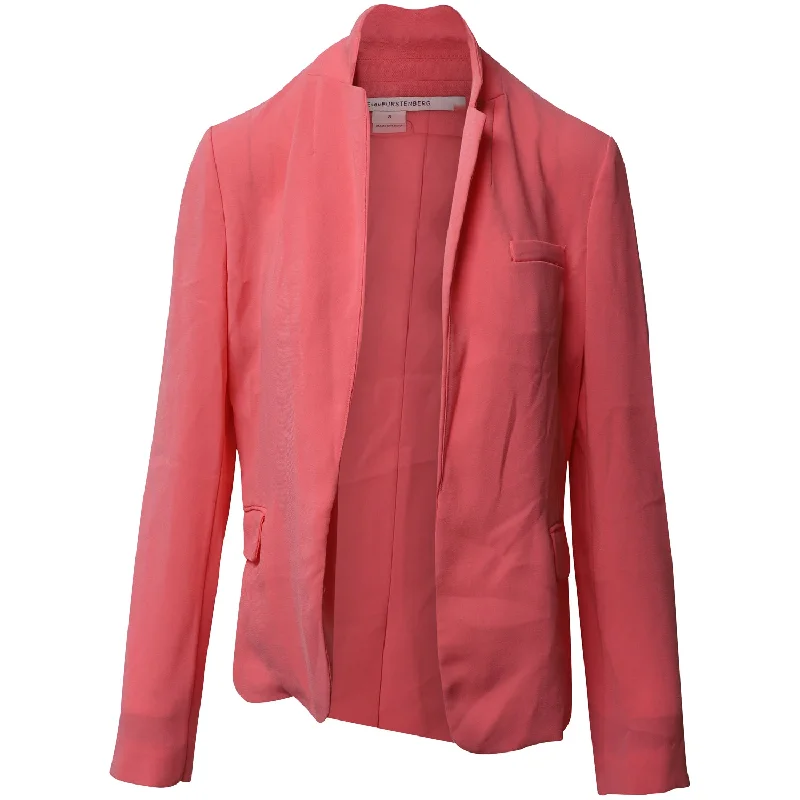Don't Wait Diane Von Furstenberg Blazer Jacket in Pink Wool Blend