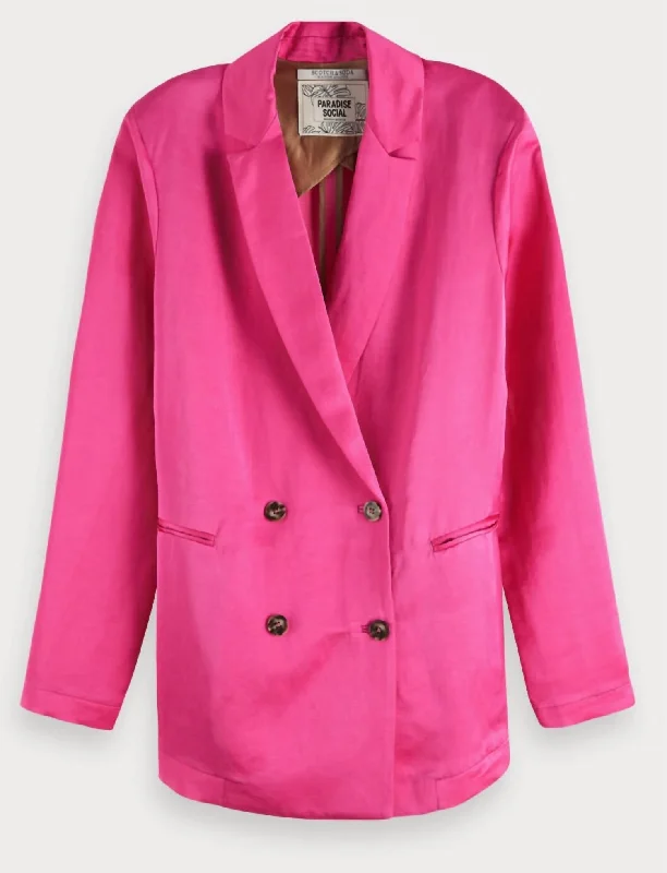 Special Price Double Breasted Blazer In Pink