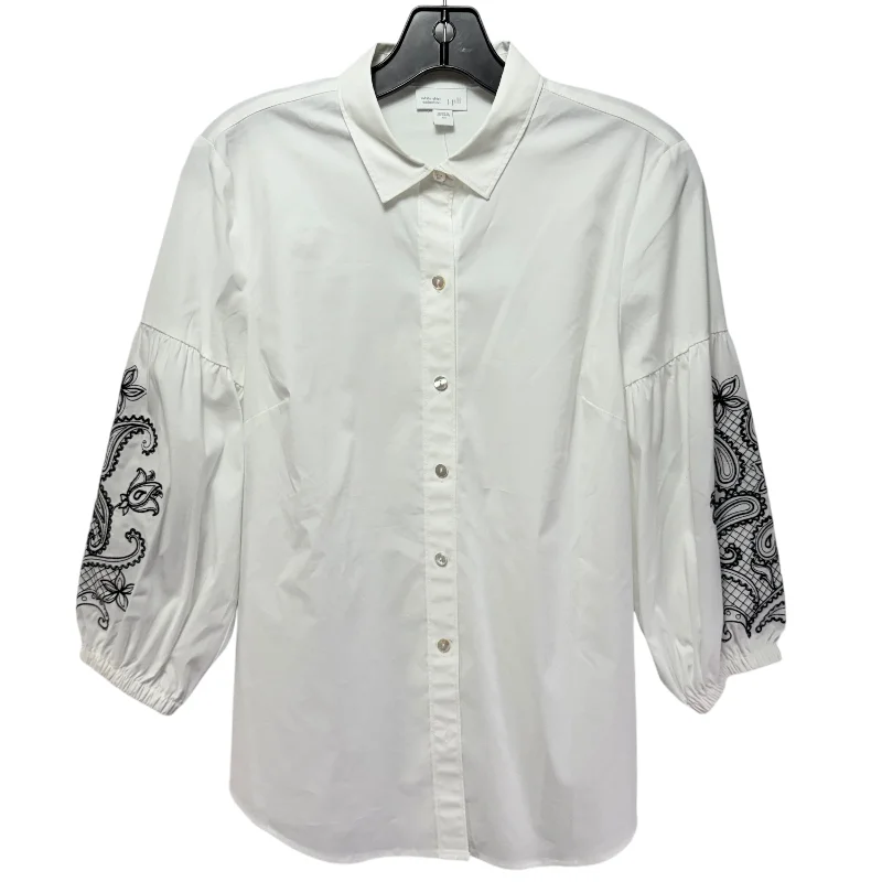 Deep Discounts Embroidered Blouse By J. Jill In White, Size: XS