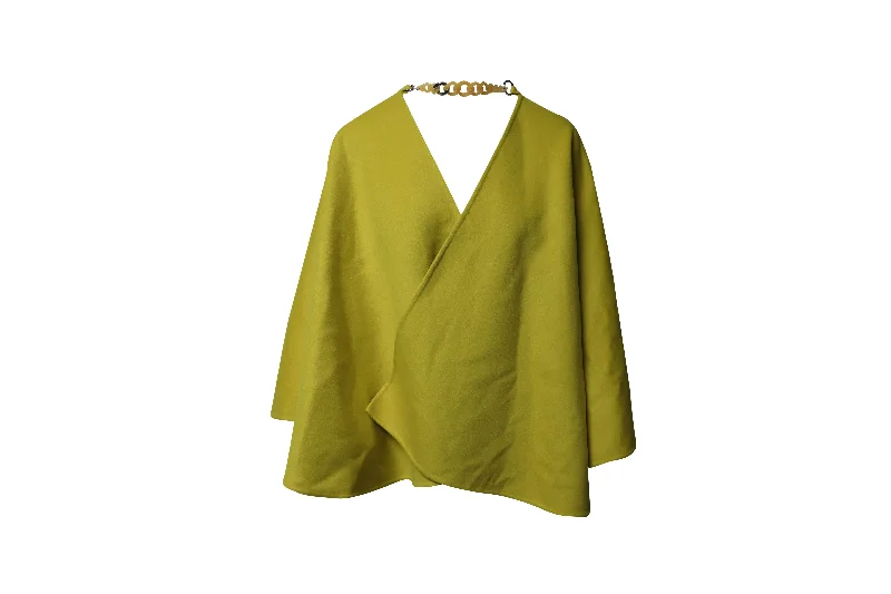 Low Prices Ermanno Scervino Wide Sleeve Cape-Coat in Yellow Wool