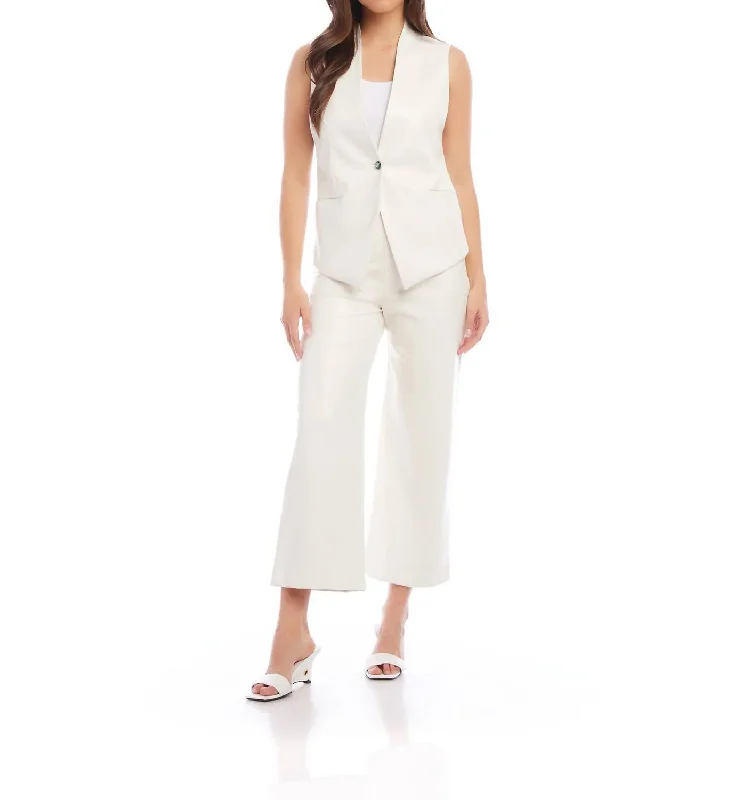 Reduced Prices Faux Leather Vest In Off White