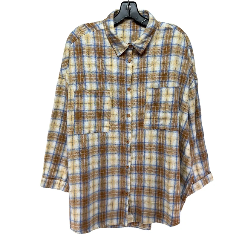 Low Prices Flannel Shirt By Boohoo Boutique In Plaid Pattern, Size: 8