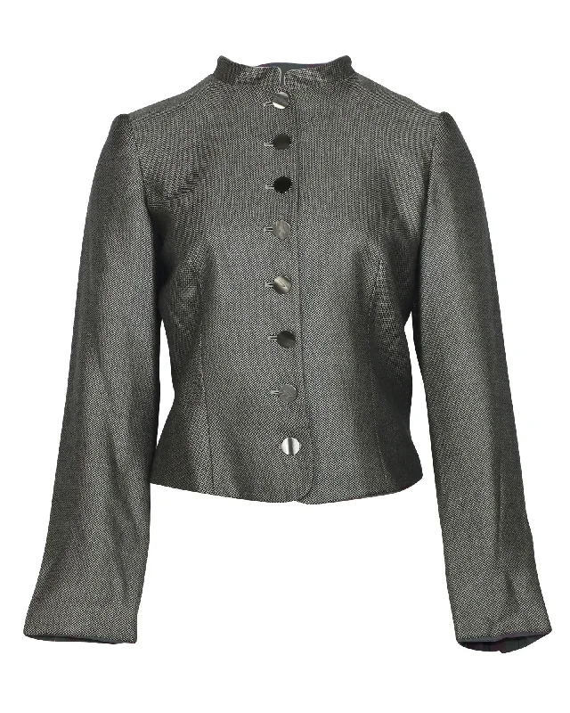 Today’s Special Giorgio Armani Mandarin Collar Jacket in Grey Cashmere