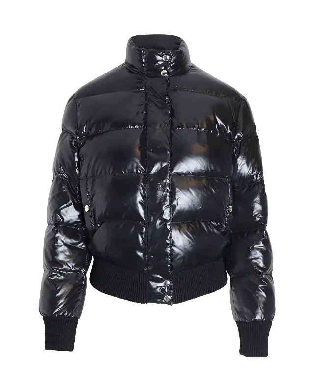 Limited Time Givenchy Shiny Puffer Jacket in Black Polyamide