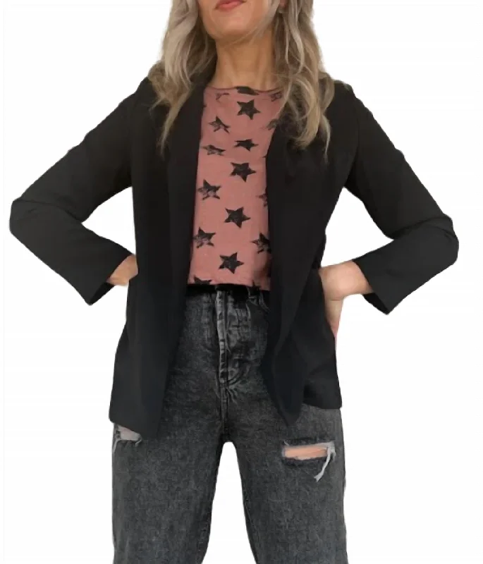 Discount Extravaganza Hottie Long Blazer In Black
