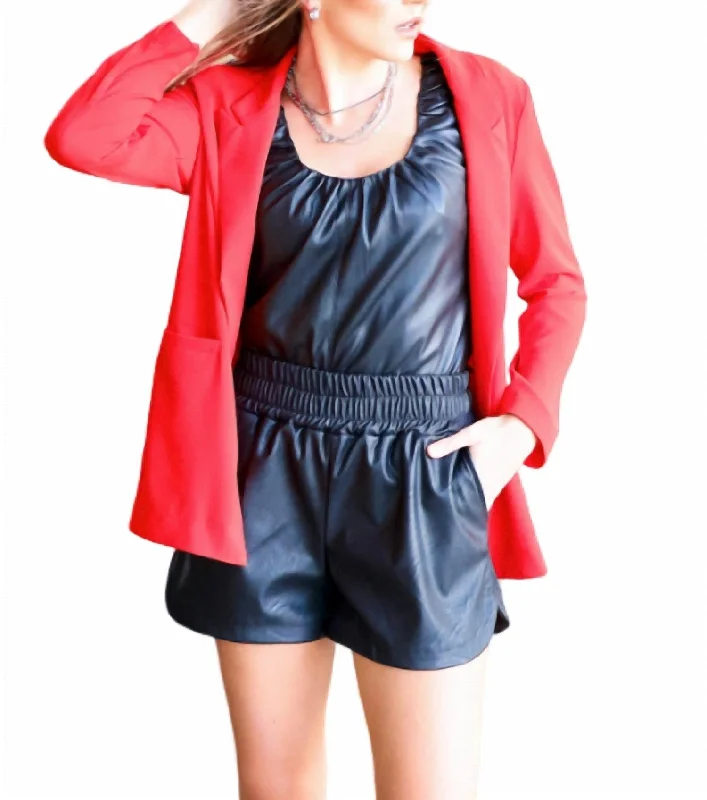 Price Buster Hottie Long Blazer In Red