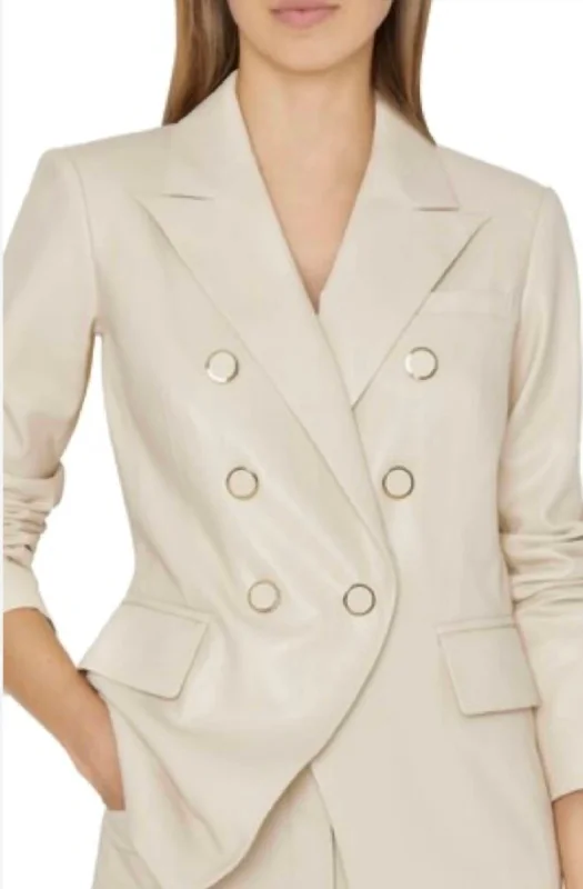 Bargain Prices Inez Vegan Leather Blazer In Ecru