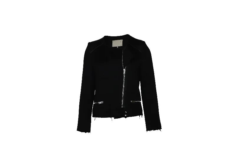 Customer Appreciation Sale Iro Phoebe Jacquard Biker Jacket in Black Cotton