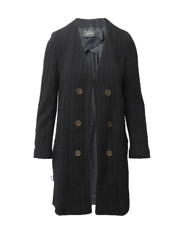 Today's Special Isabel Marant Open Coat in Black Polyamide