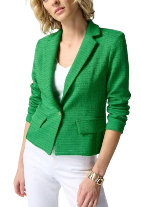 Weekend Flash Sale Island Boucle Boxy Blazer In Green