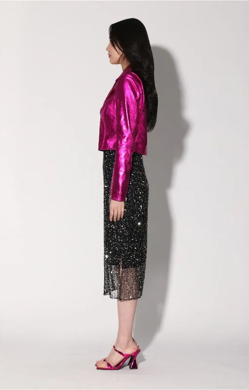 Jenny Jacket, Fuchsia Metallic - Leather