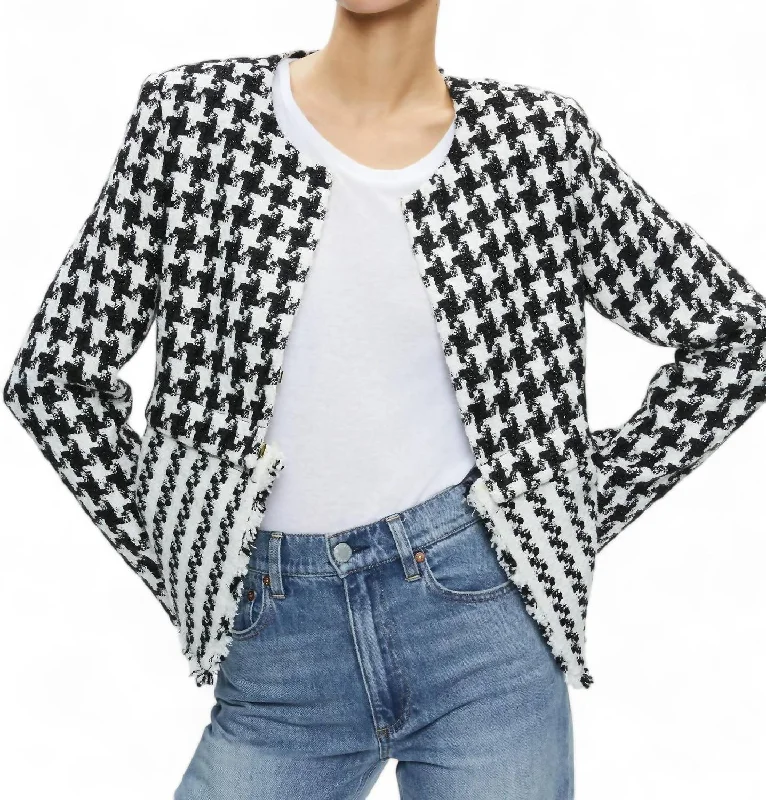Great Deals Kidman Two-Fer Boxy Raw Edge Jacket In Black/off White