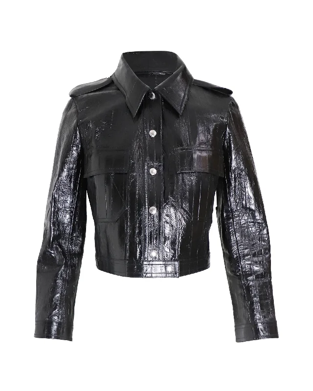 Weekend Flash Sale Louis Vuitton Cropped Jacket in Black Leather