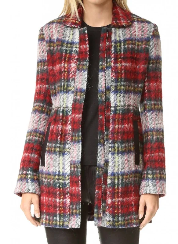 Value Deals Martine Zip-Front Coat In Multi
