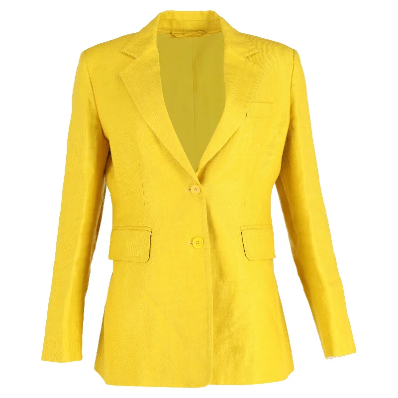 Special Discount Max Mara Darsena Single-Breasted Jacket in Yellow Linen