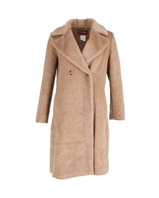 Limited Quantity Max Mara Studio Karim Double Breasted Coat in Beige Alpaca Wool