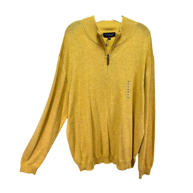 Huge Discounts Men’s Quarter Zip Sweater By Roundtree & Yorke In Yellow, Size: Xl