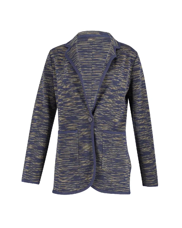 Extra Savings Missoni Knit Single-Breasted Jacket in Navy Wool