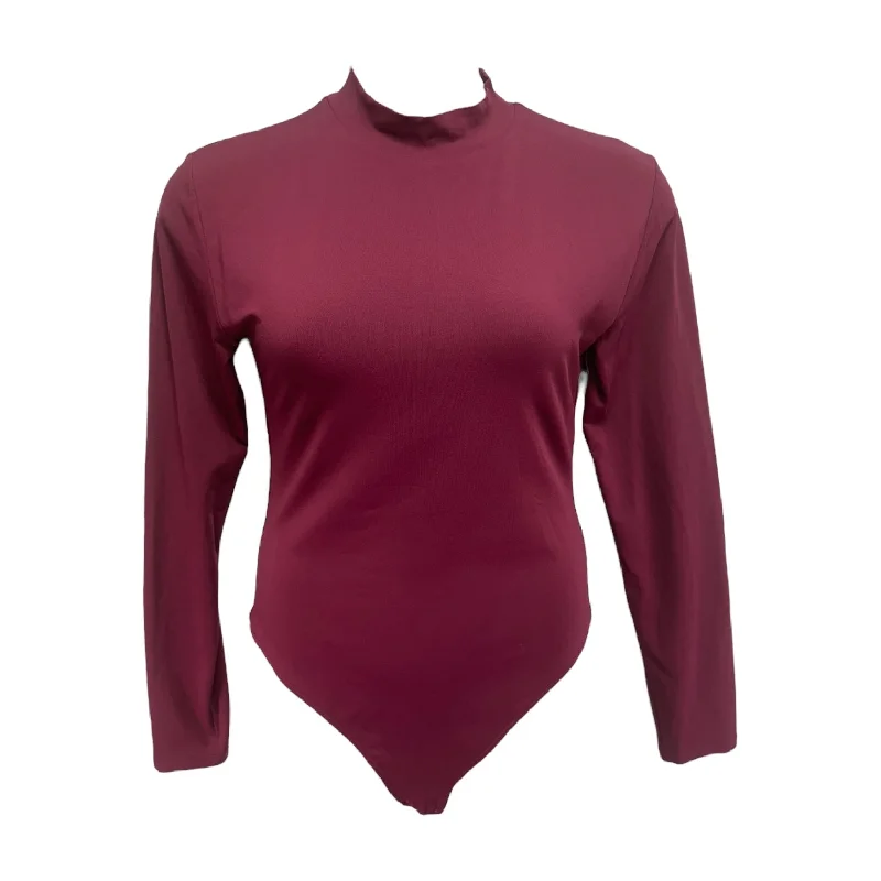Blowout Deals Mock Neck Bodysuit By Babaton In Red, Size: Xl