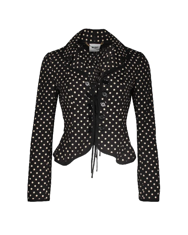 Moschino Polka-Dot Fitted Blazer in Black Polyester