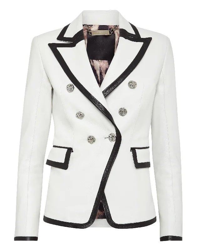 Price Reduction Padded Leather Blazer