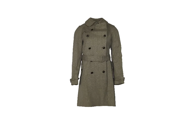 Final Markdown Paul & Joe Gabardine Trench Coat in Grey Cotton