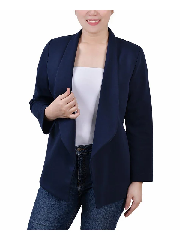 Value Deals Petites Womens Drapey Business Open-Front Blazer