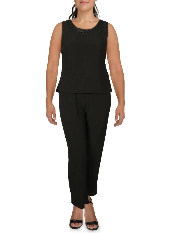 Exclusive Savings Petites Womens Knit 2PC Pant Suit