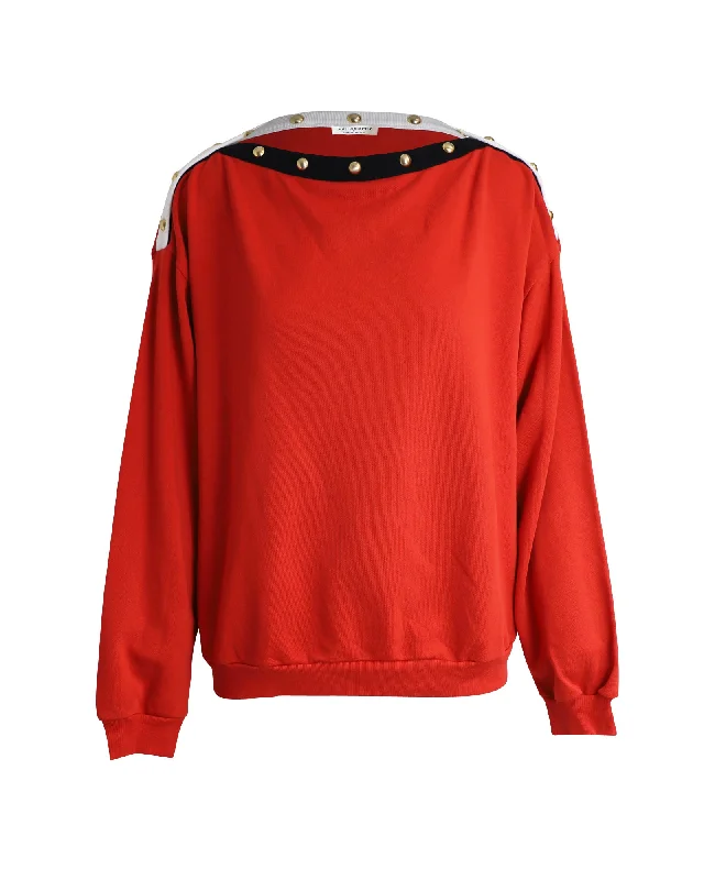 Discount Deals Philosophy di Lorenzo Serafini Embellished Sweatshirt in Red Cotton