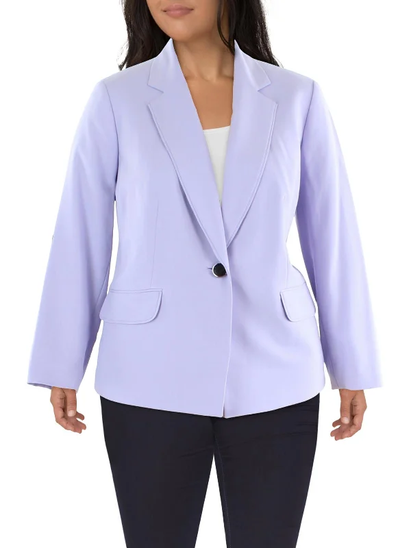 Early Access Plus Womens Suit Separate Office One-Button Blazer
