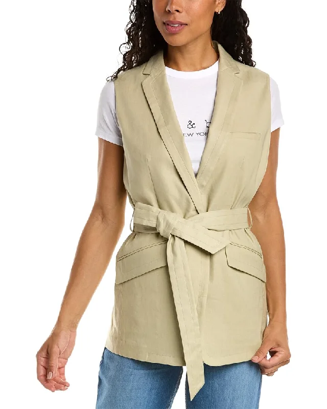 Daily Deals rag & bone Margot Sleeveless Linen-Blend Blazer