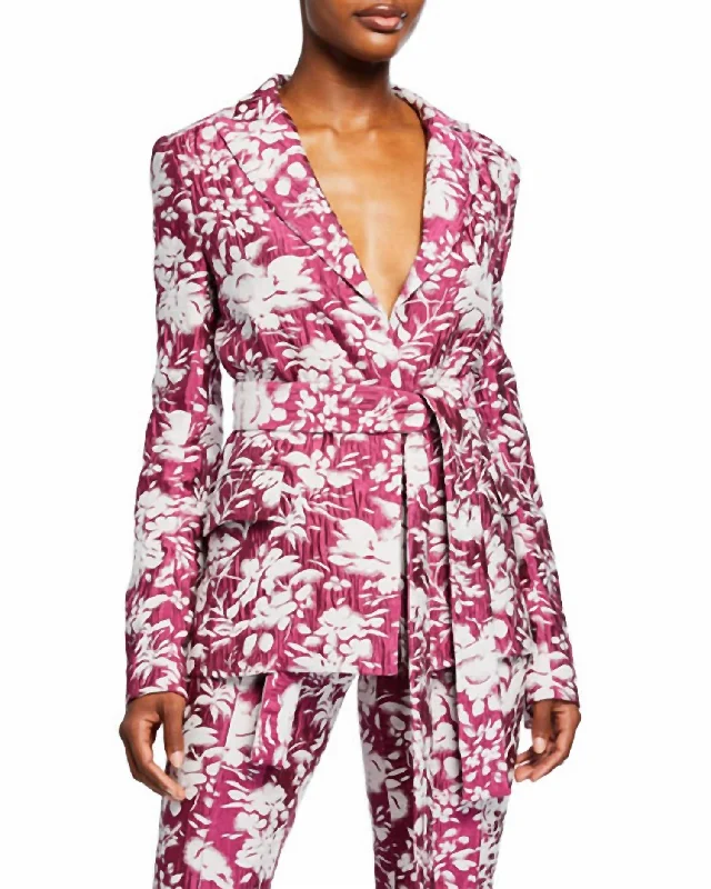 Time-Limited Offer Raquelle Jacket In Jacquard Fuchsia Print
