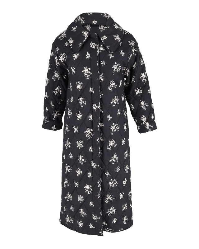 Shop and Save Rixo Cleo Quilted Coat in Black Cotton