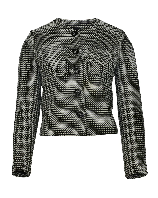 Take Advantage Sandro Paris Collarless Tweed Jacket in Multicolor Polyamide
