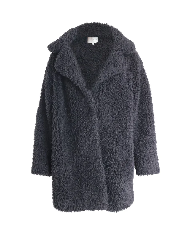 Special Offer Sandro Paris Faux Fur Coat in Black Acrylic