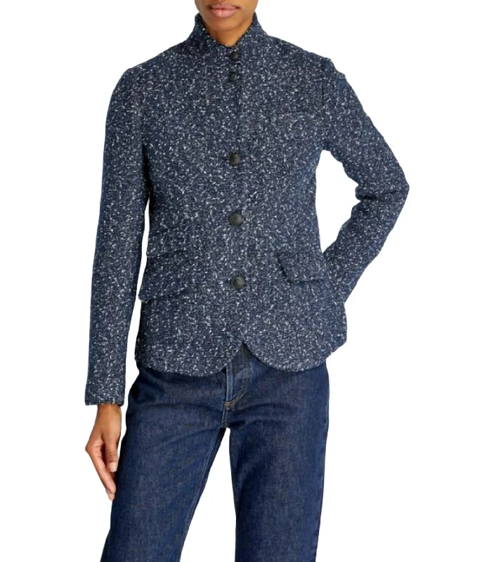 Limited Availability Slade Tweed Blazer In Blue