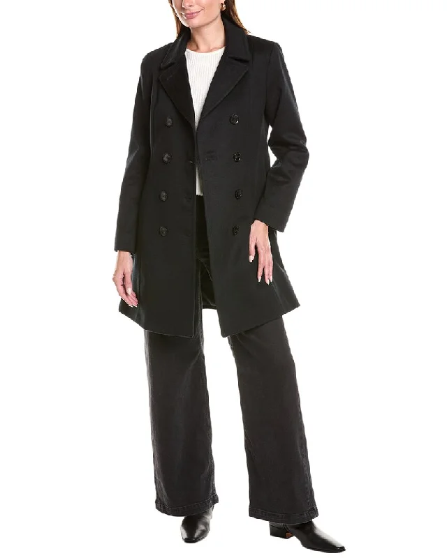 Final Sale sofiacashmere Modern Wool & Cashmere-Blend Trench Coat