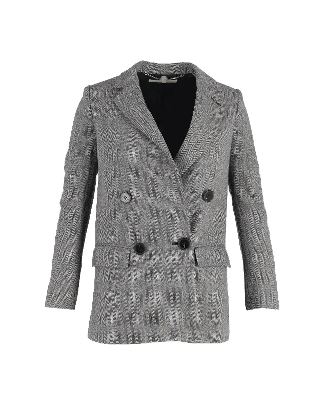 Huge Discounts Stella McCartney Double-Breasted Blazer in Grey Wool