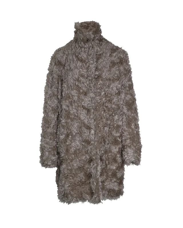 Fantastic Offers Stella McCartney Faux Fur Coat in Beige Mohair