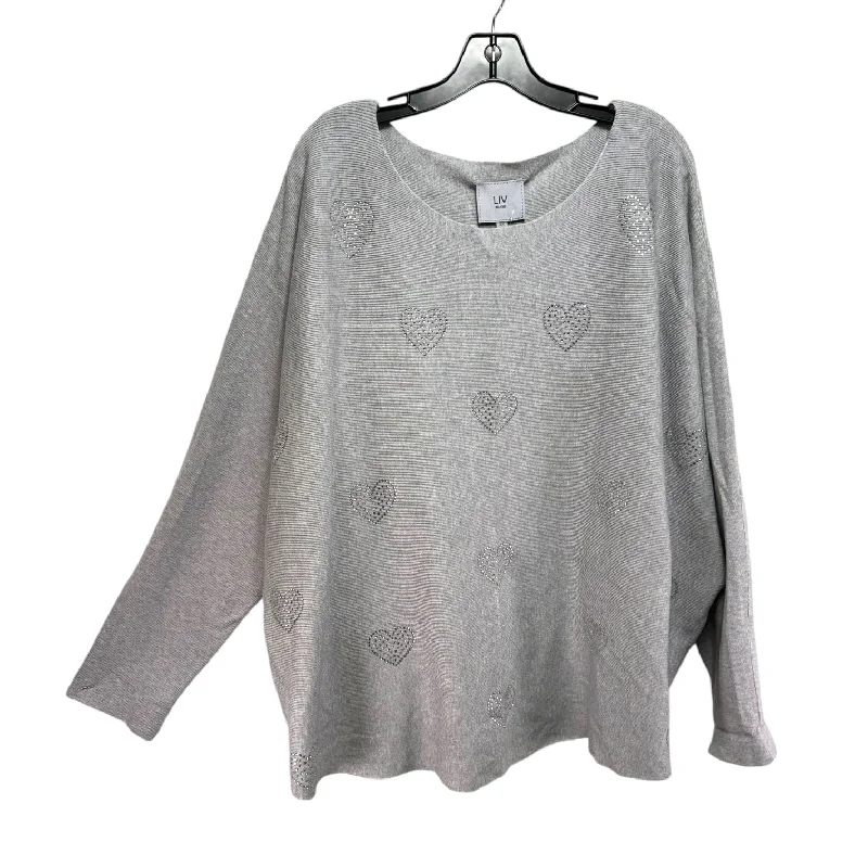 Sweater By Liv Milano In Grey, Size: 3x