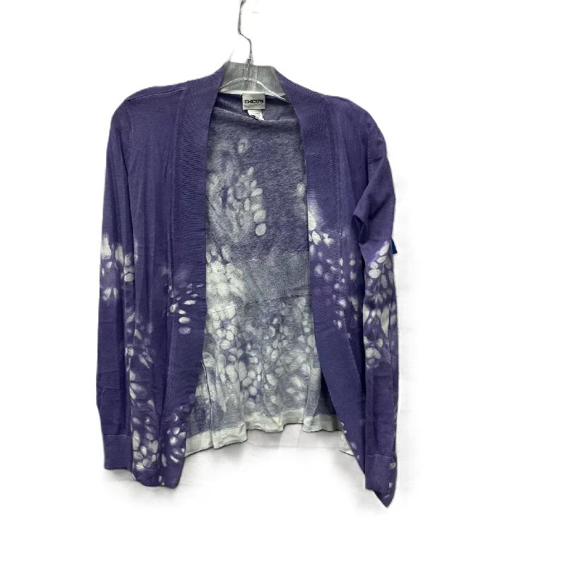 Lowest Price Sweater Cardigan By Chicos In Purple, Size: S