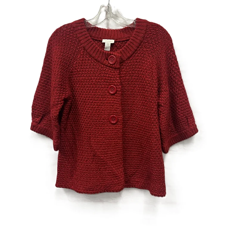 Blowout Sale Sweater Cardigan By Chicos In Red, Size: S