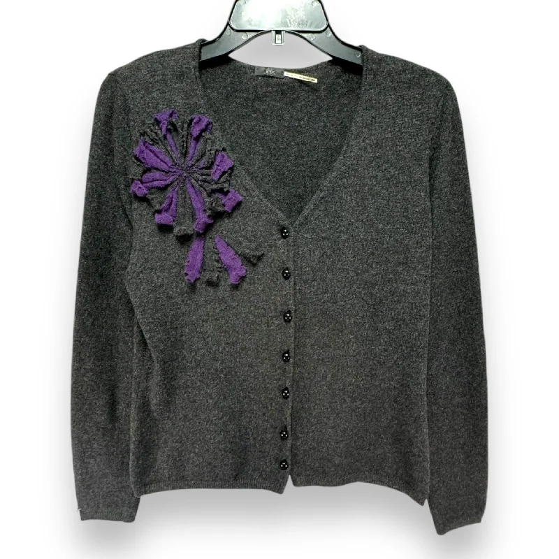 Deep Discounts Sweater Cardigan Cashmere By Jax In Grey, Size: M