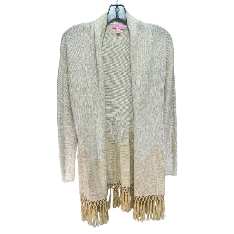 Steals and Deals Tatum Cardigan Sweater Designer By Lilly Pulitzer In Gold Metallic, Size: Xxs