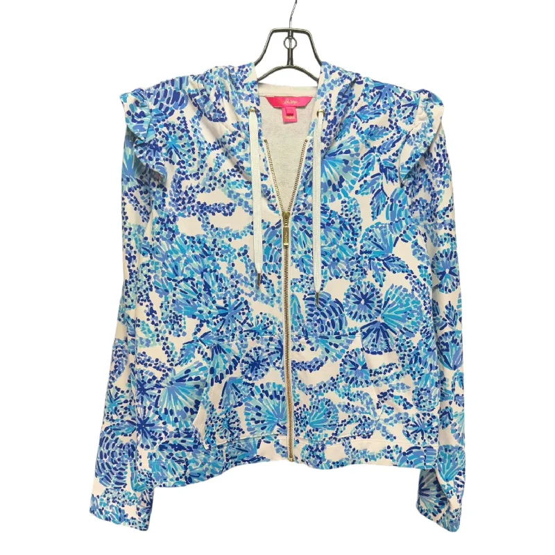 Super Sale Audrey Zip-Up Designer By Lilly Pulitzer In Turquoise Oasis/ Shell Me You Love Me, Size: XS
